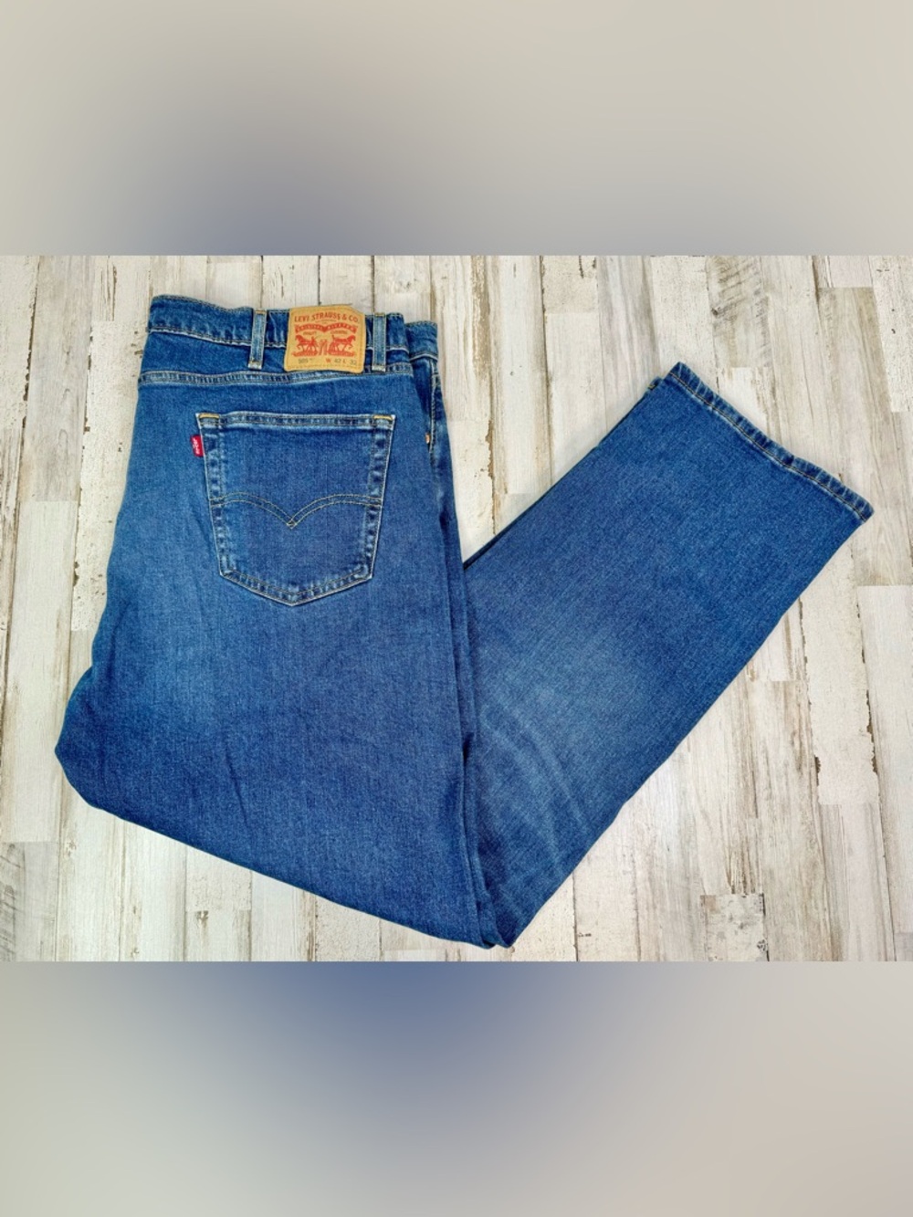 Levi's 505 Series Men's Straight Leg 42x32 Blue Denim Jeans Regular Fit NWT